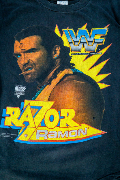 Vintage WWF Single Stitch T-Shirt 'RazorRamon' [1990s] Small