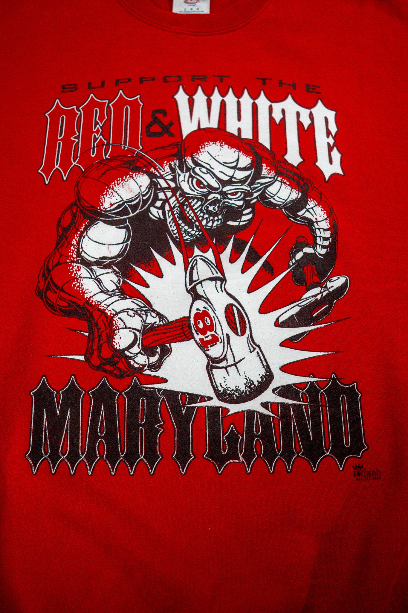 Vintage Jerzees Sweatshirt 'Red & White Maryland' [2000s] Medium