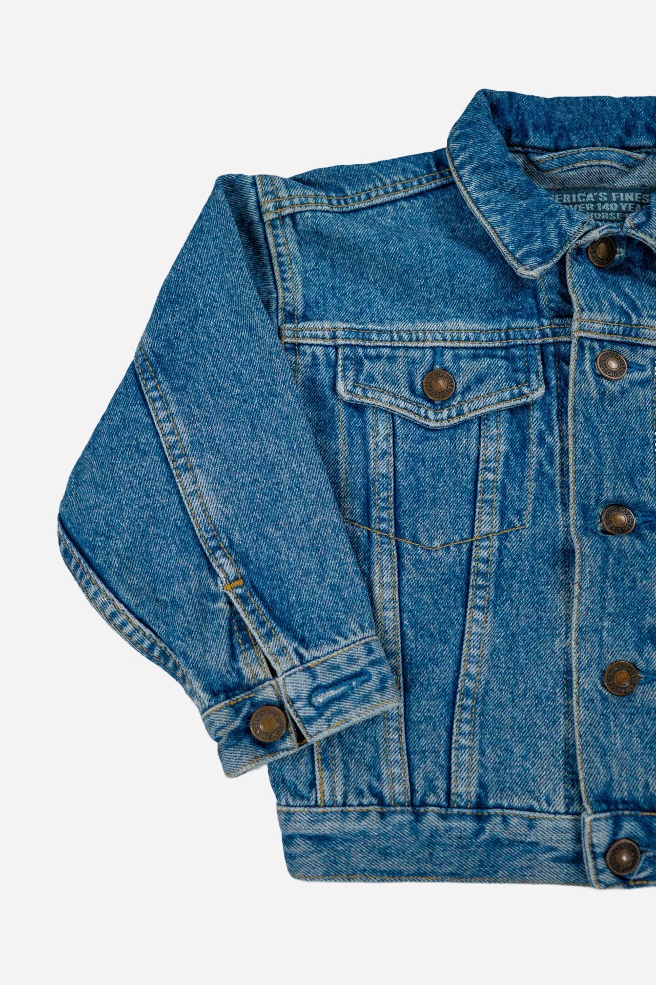 Vintage Levi's Kinder Denim Trucker Jacke 'Orange Tab' - Workwear [1990er]