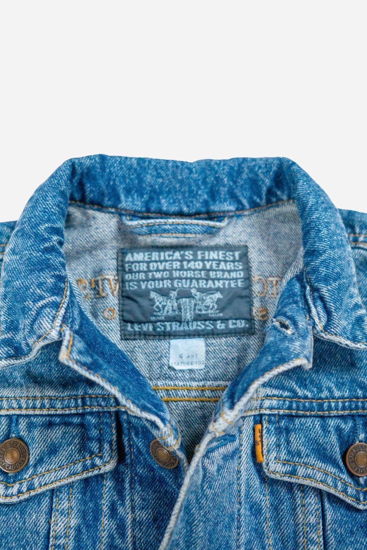 Vintage Levi's Kinder Denim Trucker Jacke 'Orange Tab' - Workwear [1990er]