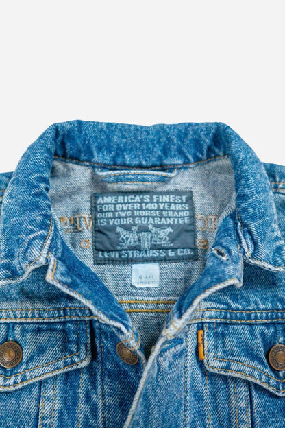 Vintage Levi's Kinder Denim Trucker Jacke 'Orange Tab' - Workwear [1990er]