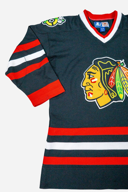 Vintage Starter Kinder Eishockey Trikot 'Chicago Blackhawks' - Sportswear [1990er]