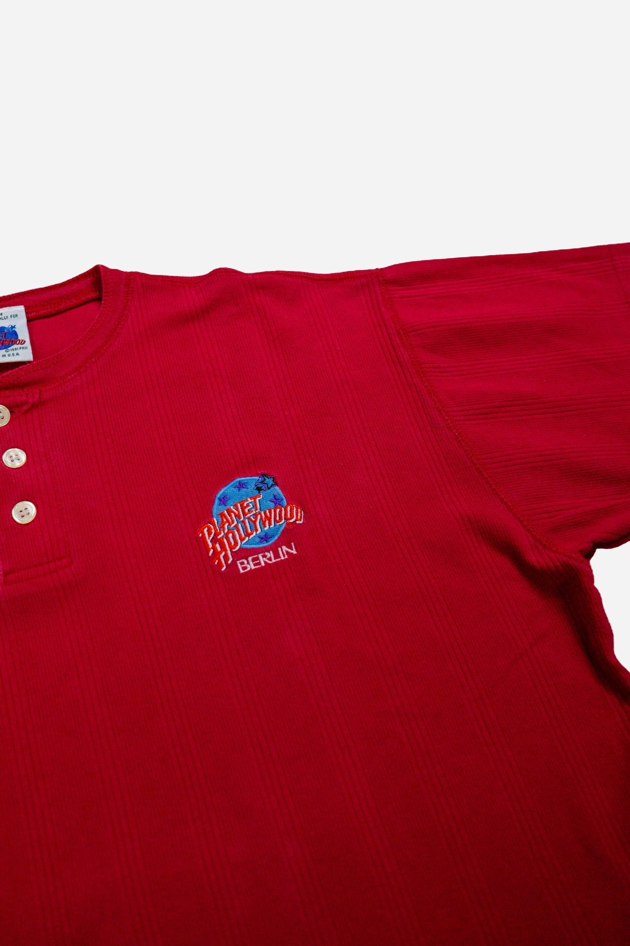 Vintage Planet Hollywood T-Shirt Henley 'Berlin' - Sportswear [1990er]