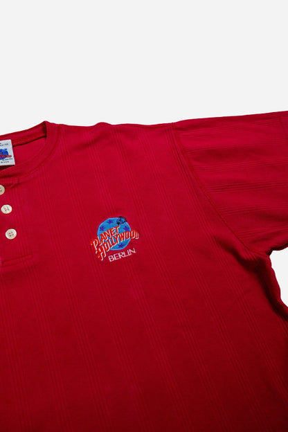 Vintage Planet Hollywood T-Shirt Henley 'Berlin' - Sportswear [1990er]