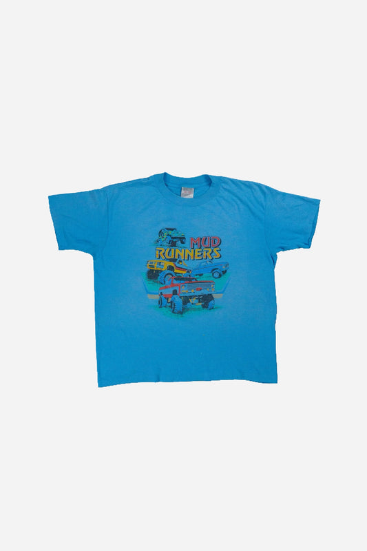 Vintage Oneita Single Stitch T-Shirt 'Mud Runners' - Sportswear [1990er]