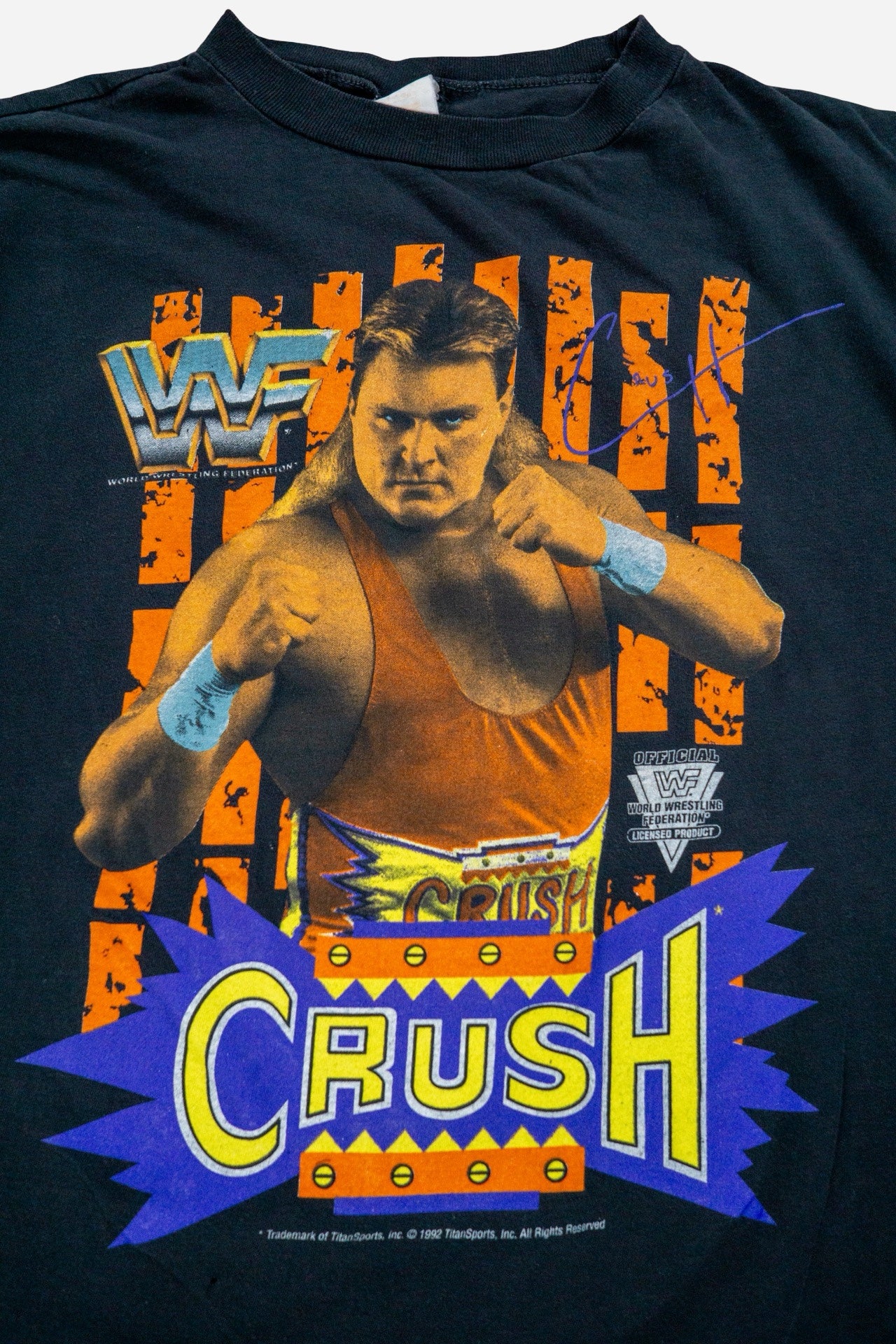 Vintage WWF Single Stitch T-Shirt 'Crush' [1990s] Small