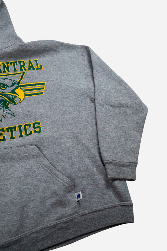 Vintage Russell Athletic Kids Sweatshirt Hoodie 'Wilkes Central' [2000s] Unisex Small