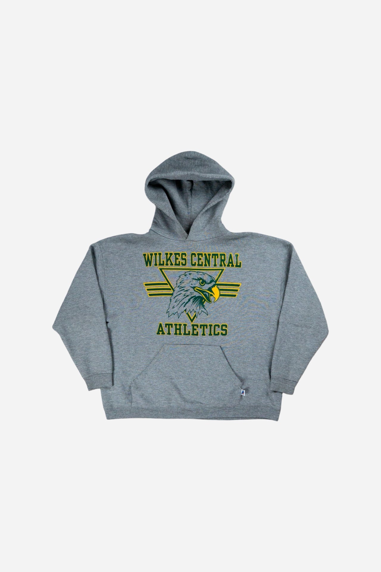 Vintage Russell Athletic Kids Sweatshirt Hoodie 'Wilkes Central' [2000s] Unisex Small