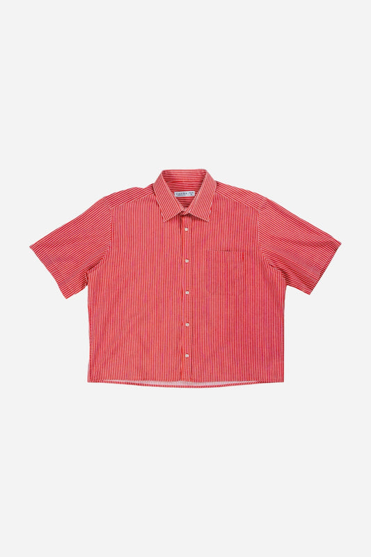 Vintage C&A Cropped Shortsleeve Shirt Rework [1990s] Large