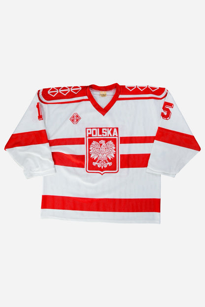 Vintage Tackla Ice Hockey Jersey 'Polska' [2000s] XXLarge