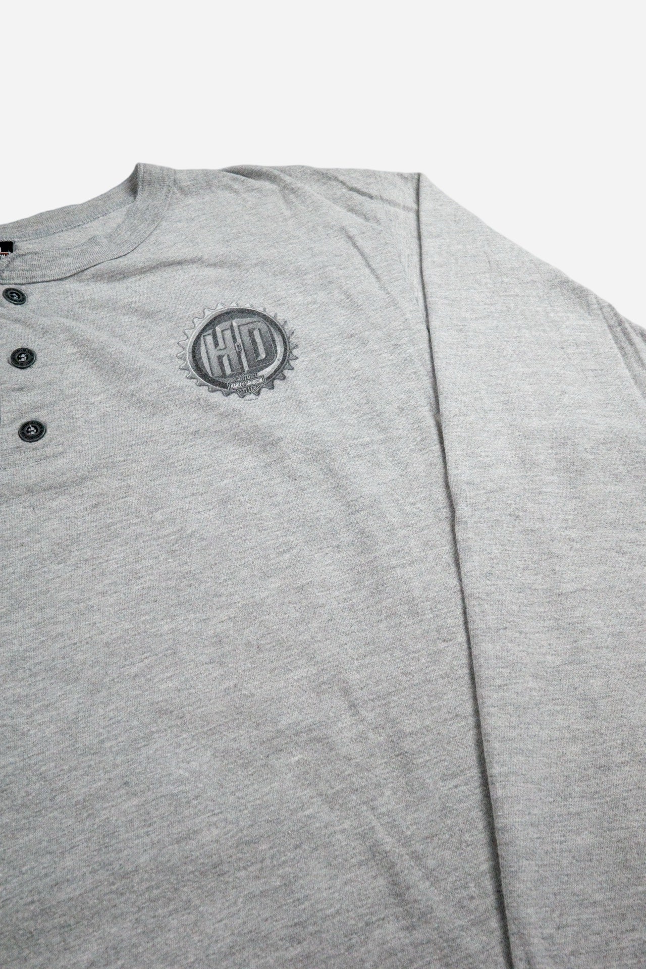 Vintage Harley - Davidson Henley Longsleeve T-Shirt 'H - D' - Sportswear [1990er]