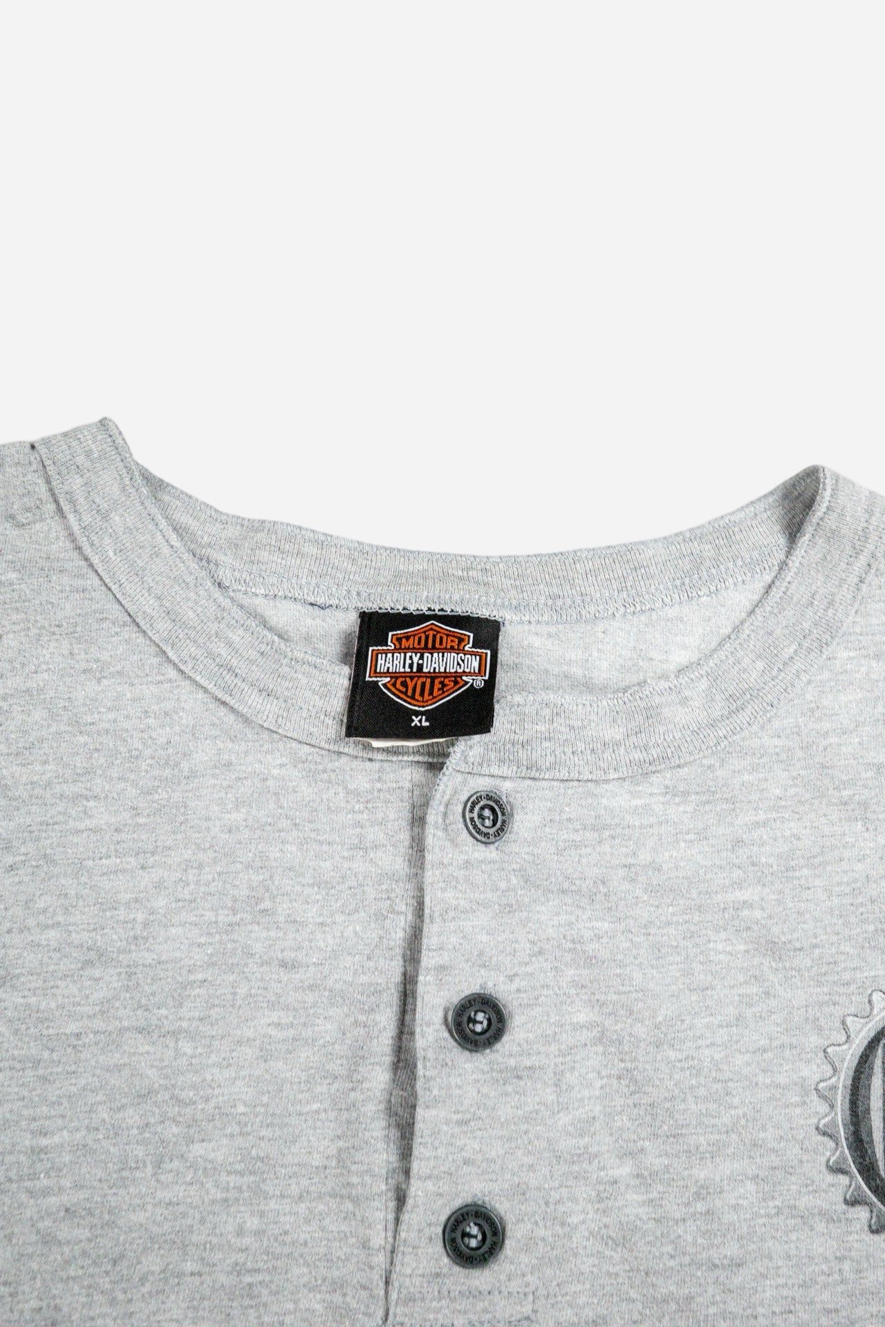 Vintage Harley - Davidson Henley Longsleeve T-Shirt 'H - D' - Sportswear [1990er]