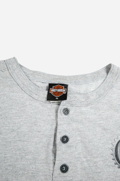 Vintage Harley - Davidson Henley Longsleeve T-Shirt 'H - D' - Sportswear [1990er]