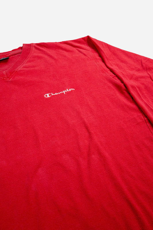 Vintage Champion V - Neck Longsleeve T-Shirt - Sportswear [1990er]