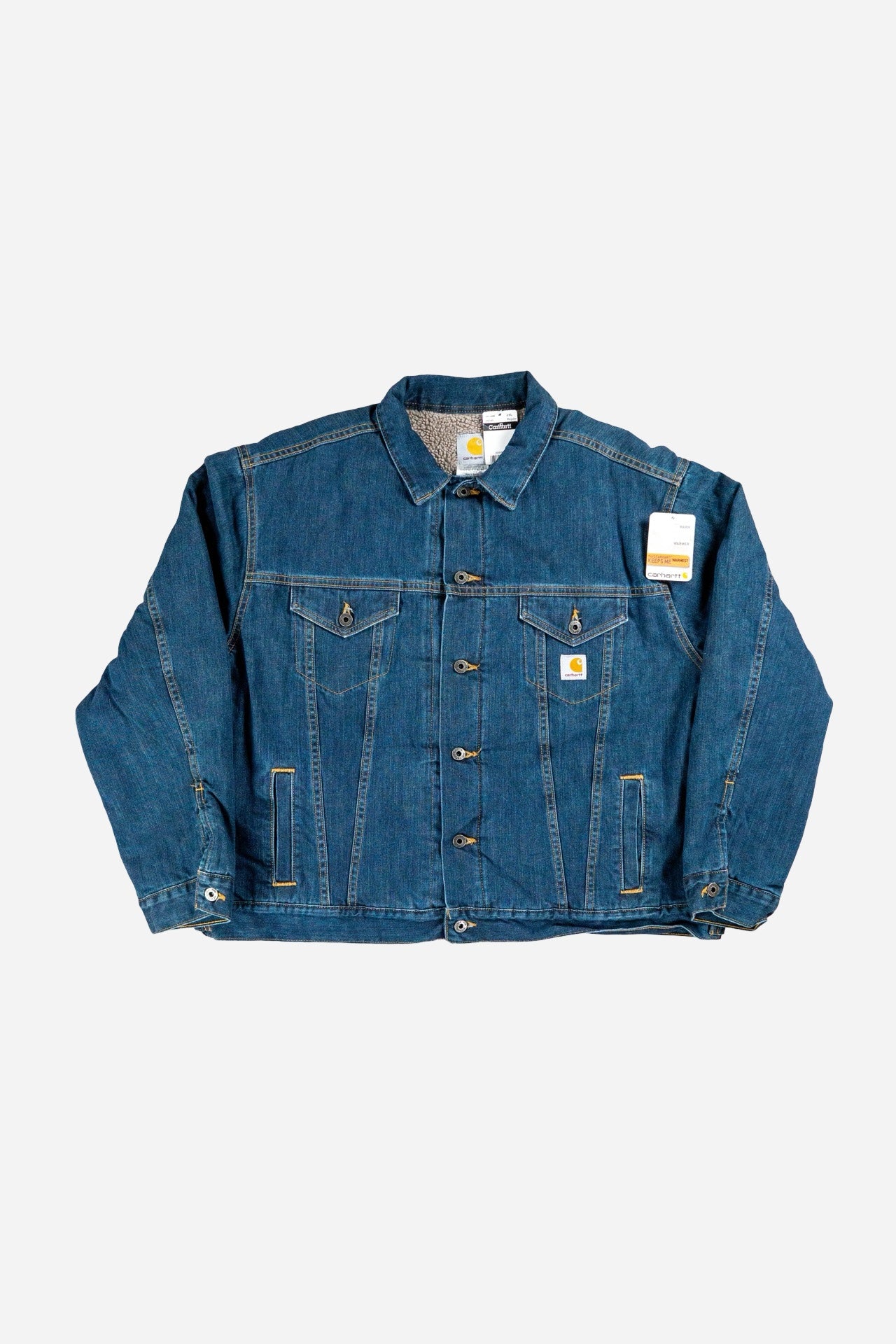 Vintage Carhartt Sherpa Denim Jacke Gefüttert - Workwear [2010er]