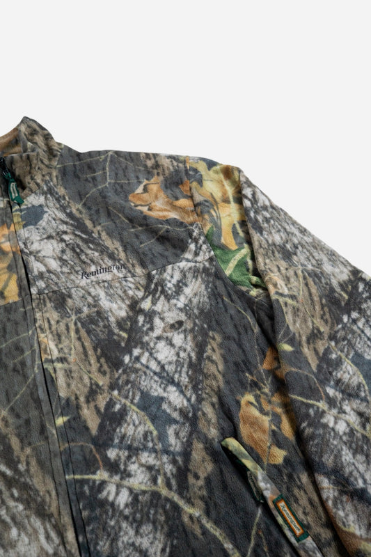 Vintage Remington 'Realtree' Zip - Up Fleece Pullover - Military/Camo [1990er]