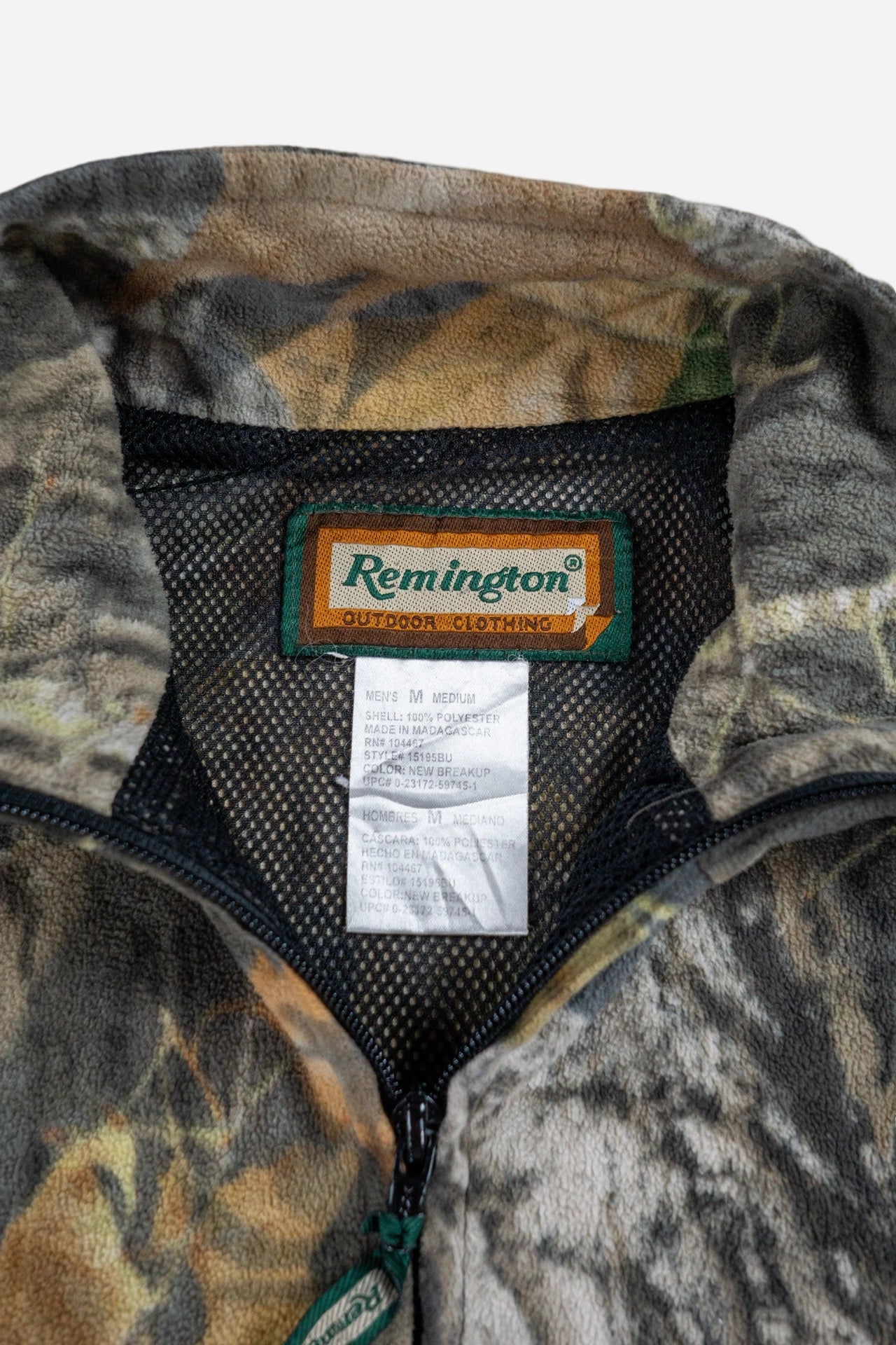 Vintage Remington 'Realtree' Zip - Up Fleece Pullover - Military/Camo [1990er]