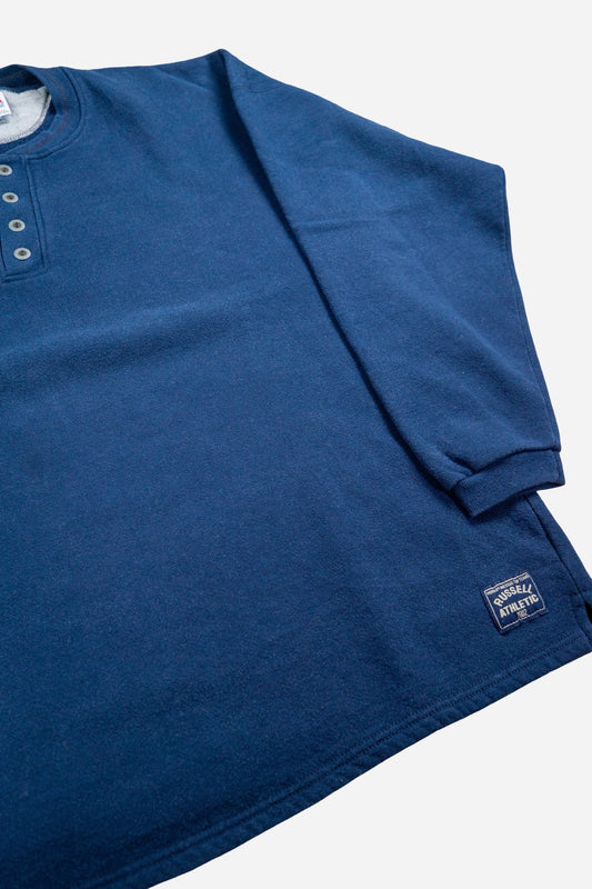 Vintage Russell Athletic Henley Sweatshirt - Sportswear [1990er]
