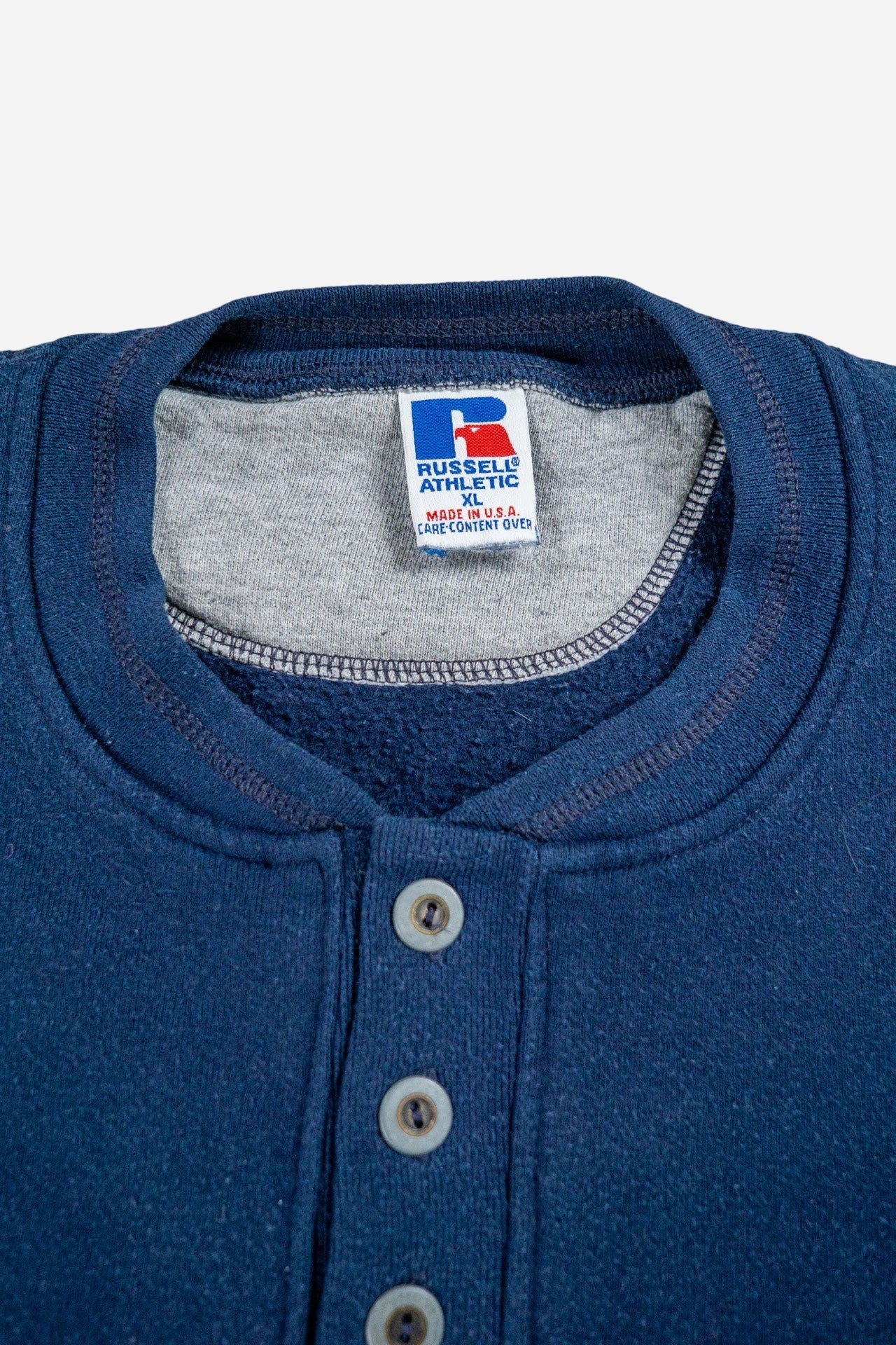 Vintage Russell Athletic Henley Sweatshirt - Sportswear [1990er]