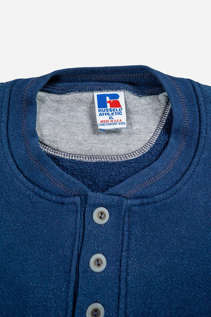 Vintage Russell Athletic Henley Sweatshirt - Sportswear [1990er]