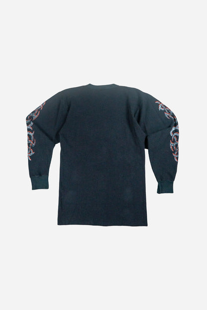 Vintage Longsleeve T-Shirt 'Skull Tribal' [2000s] Medium