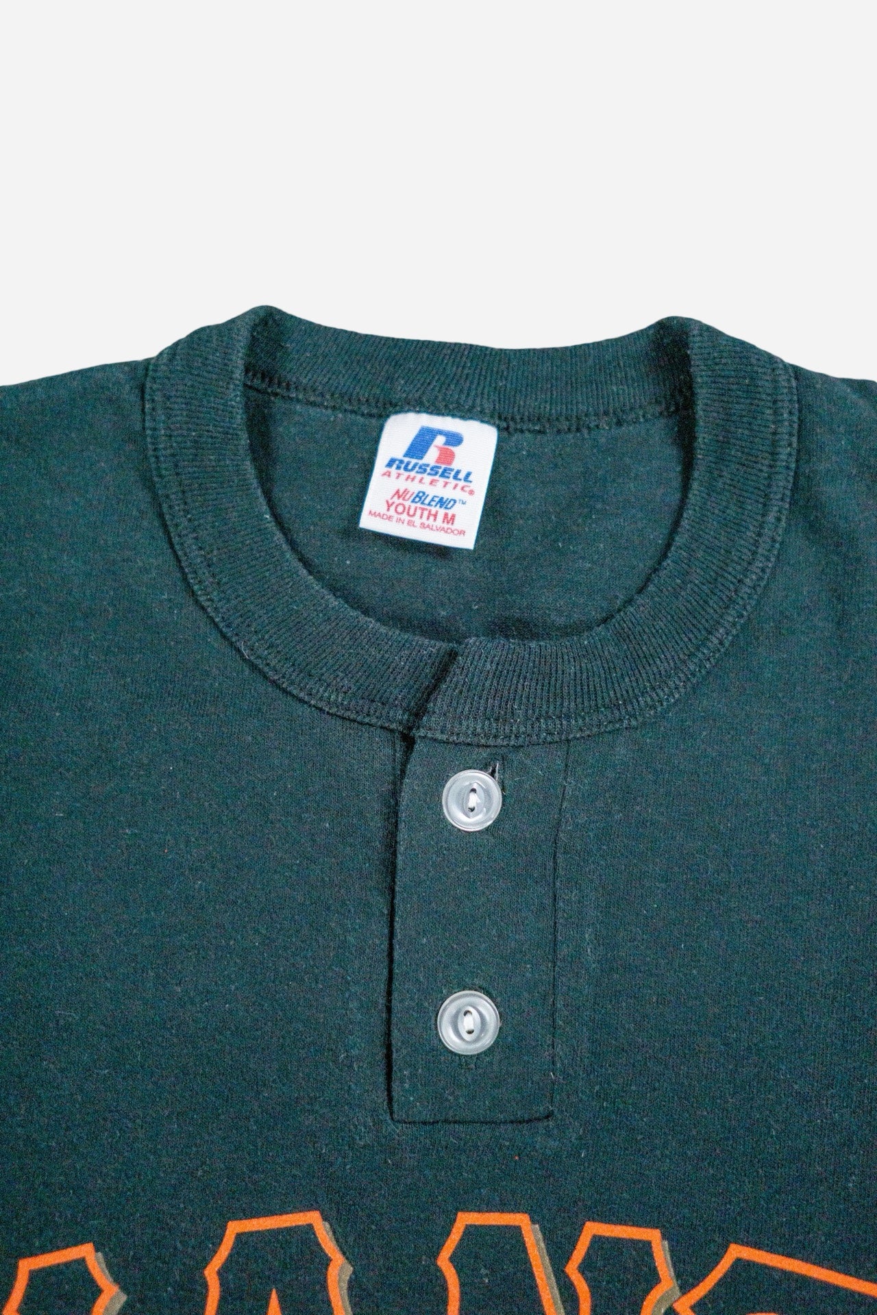 Vintage Russell Athletic Kinder Henley T-Shirt 'San Francisco Giants' - Sportswear [2000er]