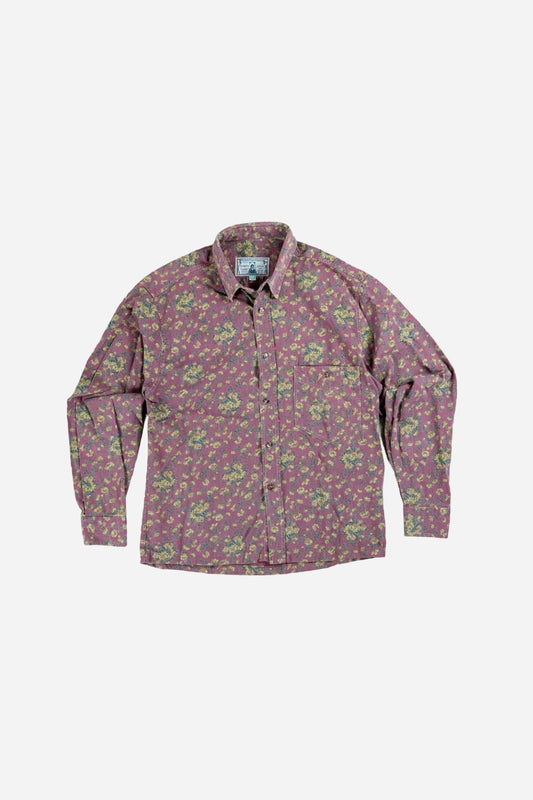Vintage Azzurra Casual Flower Cord Shirt [1990s] Small
