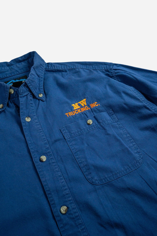 Vintage Tri-Mountain Button Down Shirt 'MW, Trucking Inc' [1990s] XLarge