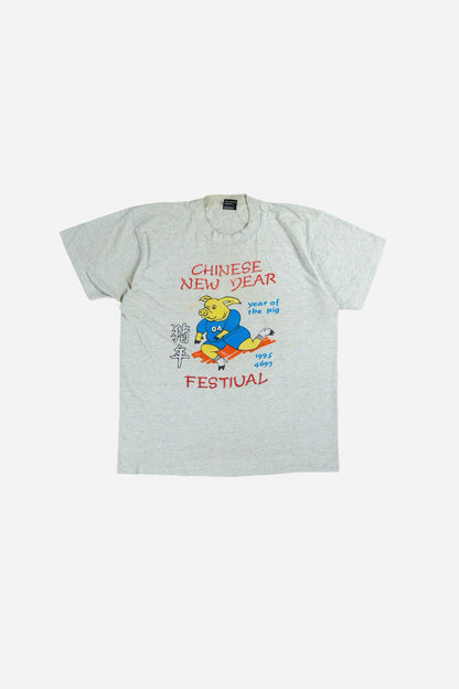 Vintage Fruit Of The Loom Single Stitch T-Shirt 'Chinese New Year' [1990s] Medium