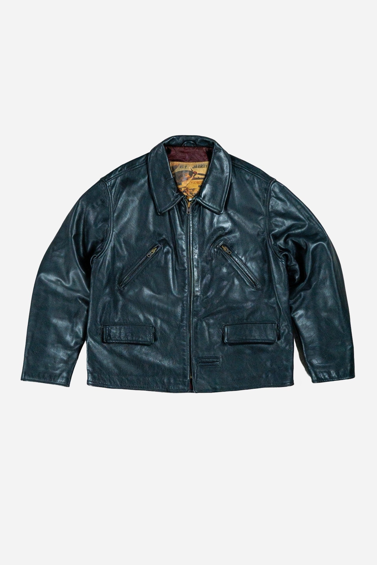 Vintage Fly Jacket Leather Jacket [1990s] XLarge