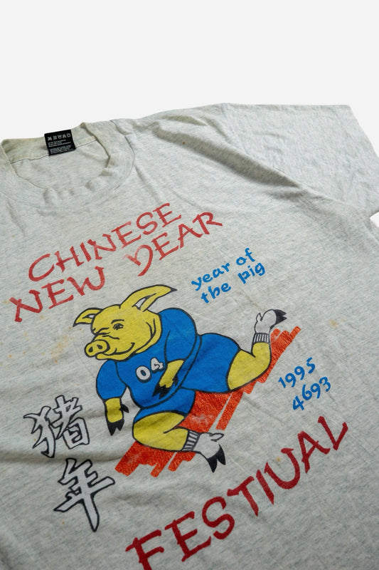 Vintage Fruit Of The Loom Single Stitch T-Shirt 'Chinese New Year' [1990s] Medium