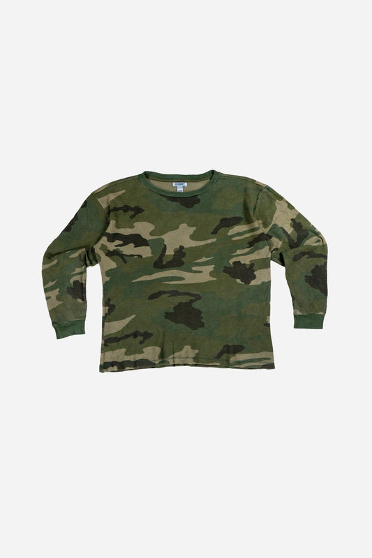 Vintage Old Navy Kids Camo Waffle Longsleeve [2000s] Small