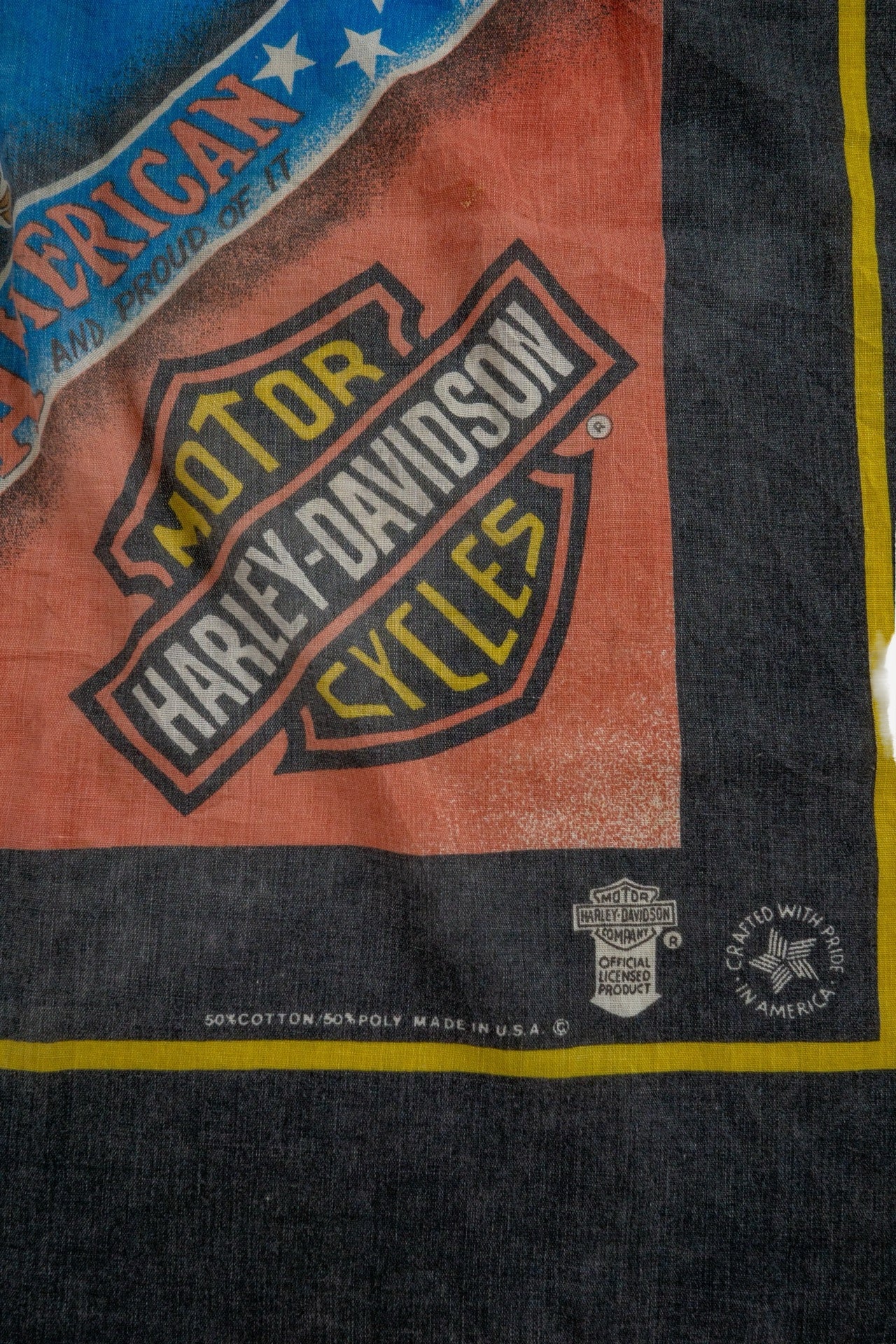 Vintage Harley - Davidson Bandana 'American And Proud Of It' - Accessoires [1990er]