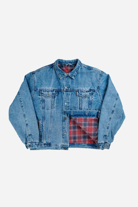 Vintage Mustang Denim Trucker Jacke Gefüttert - Workwear [1990er]