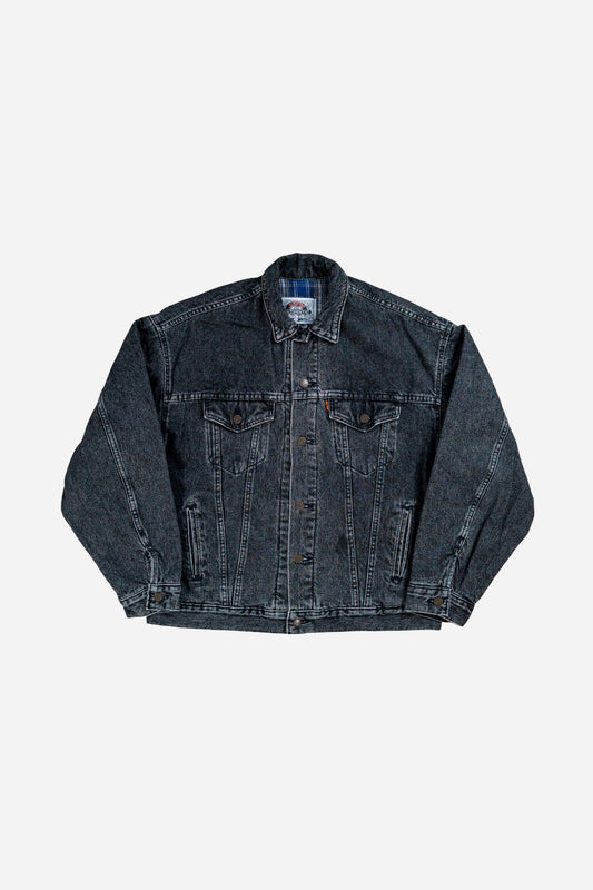 Vintage Levi's 'Orange Tab' Denim Trucker Jacke Gefüttert - Sportswear [1990er]