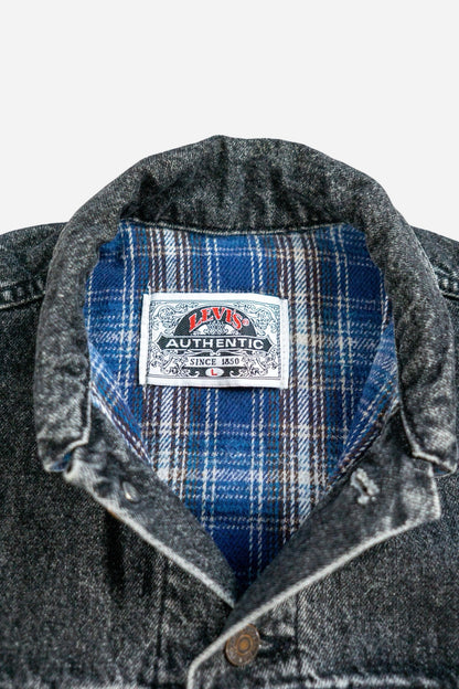 Vintage Levi's 'Orange Tab' Denim Trucker Jacke Gefüttert - Sportswear [1990er]