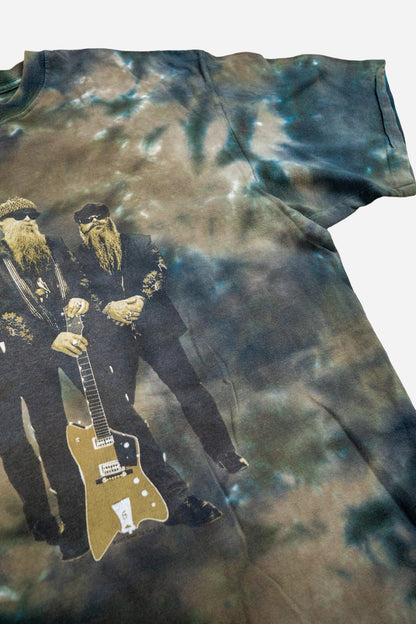 Vintage Liquid Blue Tie - Dye T-Shirt 'ZZ Top' - Sportswear [1990er]