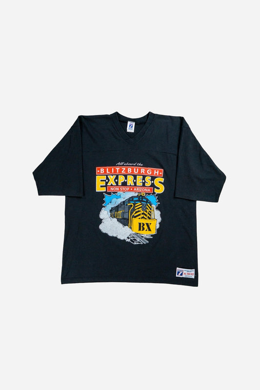 Vintage Logo 7 Single Stitch V - Neck T-Shirt 'Blitzburgh Express' - Sportswear [1990er]