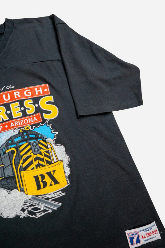 Vintage Logo 7 Single Stitch V - Neck T-Shirt 'Blitzburgh Express' - Sportswear [1990er]