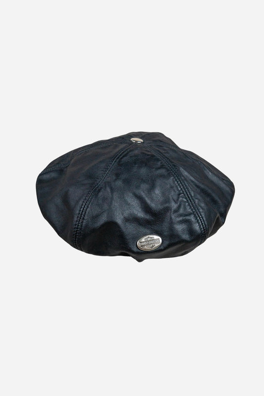 Vintage Harley - Davidson Beret Mütze Leder - Accessoires [2000er]