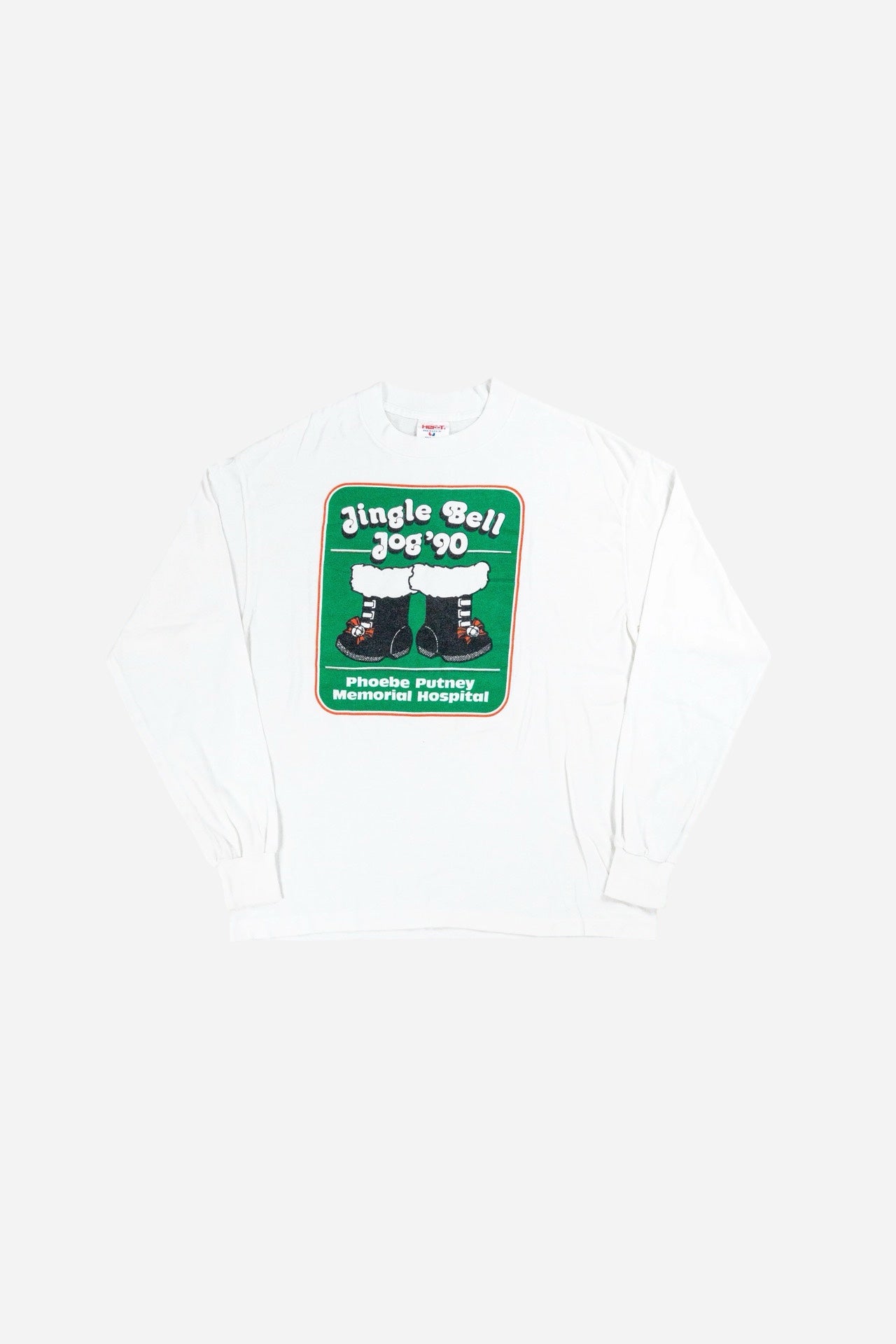 Vintage Tee Jays Single Stitch Longsleeve T-Shirt 'Jingle Bell Jog 90' - Sportswear [1990er]